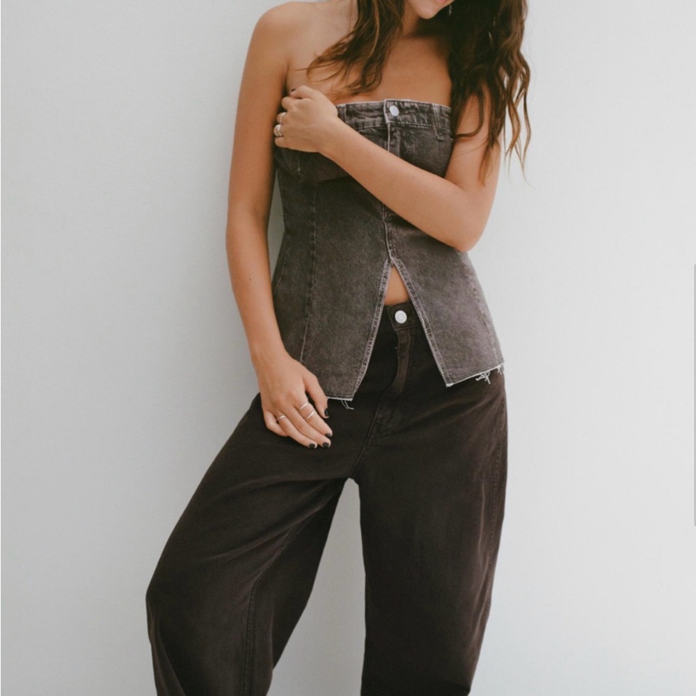 Zara Chocolate Brown Relaxed Fit Jeans - Size 0